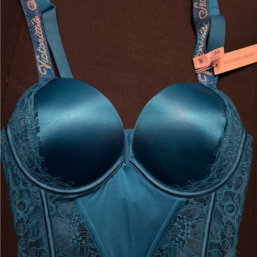 Victoria's Secret Deep Blue Lace Push Up Bra